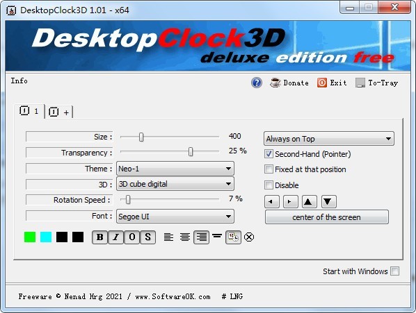 DesktopClock3D桌面时钟软件