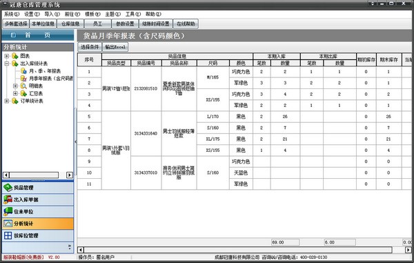 冠唐仓库管理服装鞋帽版