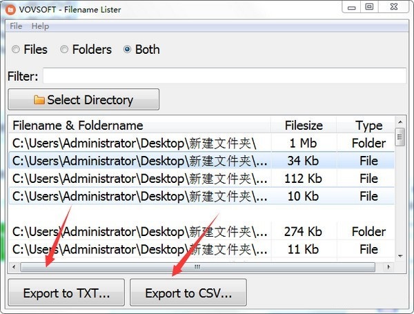 Filename Lister