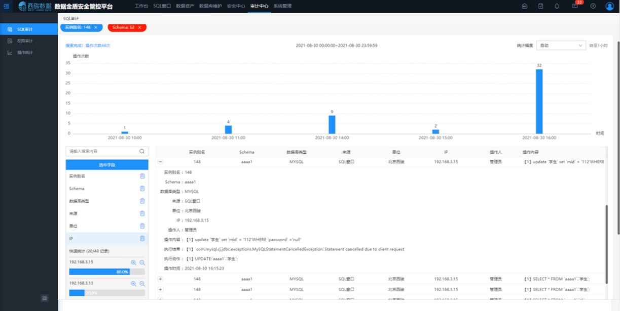 西骏数据DataCaptain数据库操作管控平台