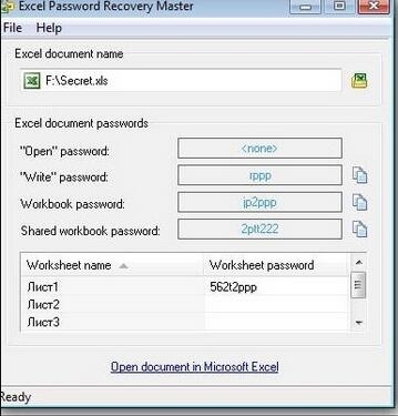 Excel Password Recovery Master